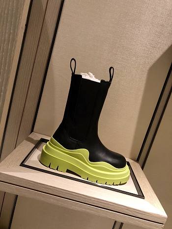 Bottega Veneta | Tire Ankle Boots Black/green Leather