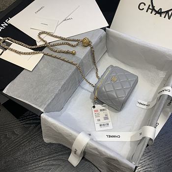 Chanel | Classic Gray Box With Chain - AP1447 - 10.5 x 8.5 x 7 cm