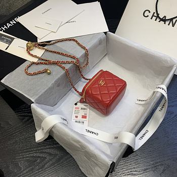 Chanel | Classic Red Box With Chain - AP1447 - 10.5 x 8.5 x 7 cm