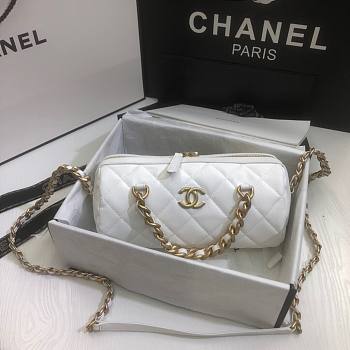 Chanel | Extra Mini Bowling Bag In White - AS1899 - 16 x 22 x 12 cm