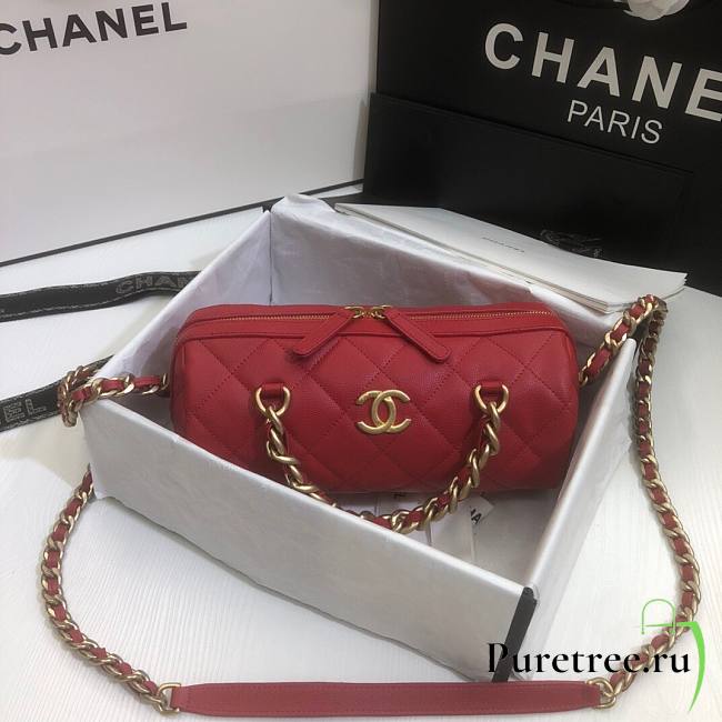 Chanel | Extra Mini Bowling Bag In Red - AS1899 - 16 x 22 x 12 cm - 1