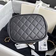 Chanel | Logo Charm CC Black Lambskin Bucket Bag - 16 x 17 x 13 cm - 2