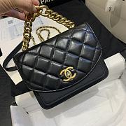 Chanel | Mini Black Chain Handle Flap Bag - 19 x 14 x 5 cm - 4