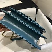 Chanel | Mini Blue Chain Handle Flap Bag - 19 x 14 x 5 cm - 6