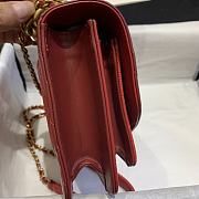 Chanel | Mini Red Chain Handle Flap Bag - AS0784 - 19 x 14 x 5 cm - 6