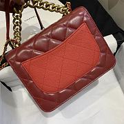 Chanel | Mini Red Chain Handle Flap Bag - AS0784 - 19 x 14 x 5 cm - 4