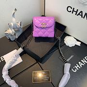 Chanel | Mini Quilted Leather Crossbody Purple Bag - 19 x 12 x 9 cm - 1