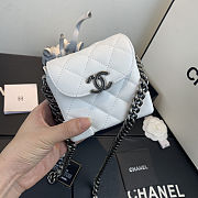 Chanel | Mini Quilted Leather Crossbody White Bag - AS1169 - 19 x 12 x 9 cm - 2