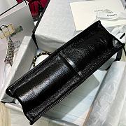 Chanel | Shiny Black Aged Calfskin Shopping Bag - 32 x 30 x 10 cm - 6