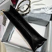 Chanel | Shiny Black Aged Calfskin Shopping Bag - 32 x 30 x 10 cm - 4