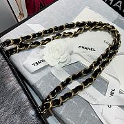 Chanel | Shiny Black Aged Calfskin Shopping Bag - 32 x 30 x 10 cm - 5