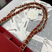 Chanel | Shiny Red Aged Calfskin Shopping Bag - 32 x 30 x 10 cm - 4