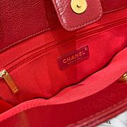 Chanel | Shiny Red Aged Calfskin Shopping Bag - 32 x 30 x 10 cm - 3