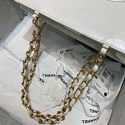 Chanel | Shiny White Aged Calfskin Shopping Bag - 32 x 30 x 10 cm - 2