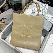 Chanel | Shiny Beige Aged Calfskin Shopping Bag - AS1945 - 32 x 30 x 10 cm - 6