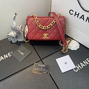 Chanel | Shiny Red Quilted Lambskin Flap Bag - AS1895 - 20 x 13 x 7cm - 1