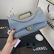 Chanel | Small Light Blue Flap Bag - AS1466 - 26 x 17 x 6cm - 6