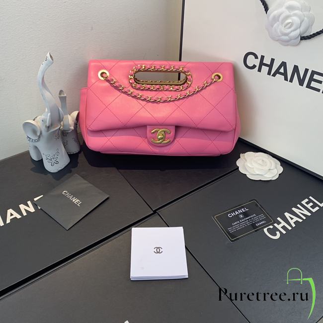 Chanel | Small Pink Flap Bag - AS1466 - 26 x 17 x 6cm - 1