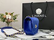 Chanel | MINI FLAP BAG Velvet & Gold-Tone Metal Blue - 19 x 15 x 6 cm - 4