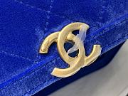Chanel | MINI FLAP BAG Velvet & Gold-Tone Metal Blue - 19 x 15 x 6 cm - 3