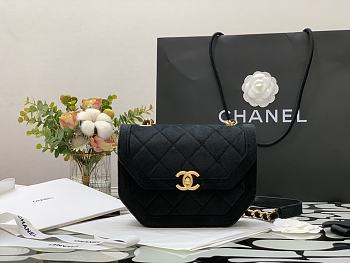 Chanel | MINI FLAP BAG Velvet & Gold-Tone Metal Black - AS2597  