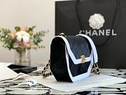Chanel | MINI FLAP BAG Velvet & Gold-Tone Metal Black /White - AS2597   - 6