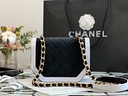 Chanel | MINI FLAP BAG Velvet & Gold-Tone Metal Black /White - AS2597   - 5