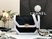 Chanel | MINI FLAP BAG Velvet & Gold-Tone Metal Black /White - AS2597   - 3