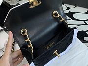 Chanel | MINI FLAP BAG Velvet & Gold-Tone Metal Black /White - AS2597   - 2