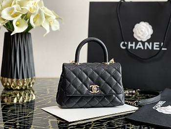 Chanel | COCO HANDLE mini Black Grained Bag - 13×19×9cm