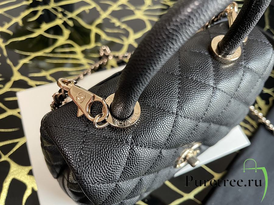 Chanel  COCO HANDLE mini Black Grained Bag - 13×19×9cm 