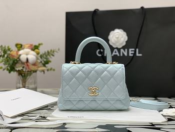 Chanel | COCO HANDLE mini Light Blue Grain Bag - 13×19×9cm