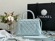 Chanel | COCO HANDLE mini Light Blue Grain Bag Gold Hardware - 23 cm - 4