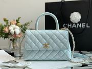 Chanel | COCO HANDLE mini Light Blue Grain Bag Gold Hardware - 23 cm - 3