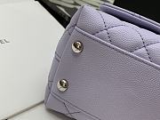 Chanel | COCO HANDLE Iridescent Purple Grain Bag Silver Hardware - 23 cm - 6