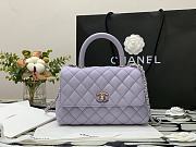 Chanel | COCO HANDLE Iridescent Purple Grain Bag Silver Hardware - 23 cm - 5