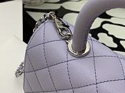 Chanel | COCO HANDLE Iridescent Purple Grain Bag Silver Hardware - 23 cm - 2