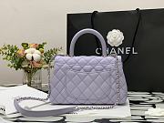 Chanel | COCO HANDLE Iridescent Purple Grain Bag Silver Hardware - 23 cm - 3