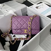 Chanel | Purple Flap Bag rough golden chain - 22×5×15.5cm - 1