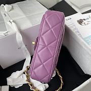 Chanel | Purple Flap Bag rough golden chain - 22×5×15.5cm - 4
