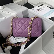 Chanel | Purple Flap Bag rough golden chain - 22×5×15.5cm - 5