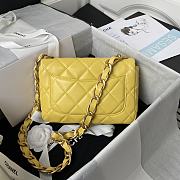 Chanel | Yellow Flap Bag rough golden chain - 22×5×15.5cm - 3