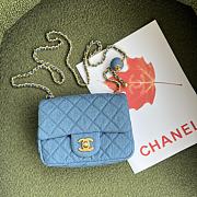 Chanel | Denim & Gold Metal Blue Mini Flap Bag - AS1786 - 20 cm - 4