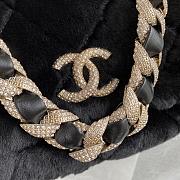 Chanel  Shearling Strass Flap Bag Crystal Strap Black - AS2240 - 15 x 21.5  x 6.5 cm 