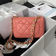 Chanel | Apricot Flap Bag rough golden chain - 22×5×15.5cm - 4