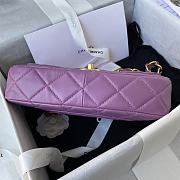 Chanel | Purple Flap Bag rough golden chain - 25×5.5×16.5cm - 6