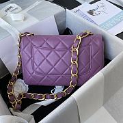 Chanel | Purple Flap Bag rough golden chain - 25×5.5×16.5cm - 2