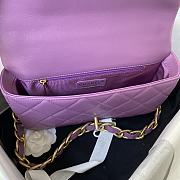 Chanel | Purple Flap Bag rough golden chain - 25×5.5×16.5cm - 4
