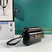 GUCCI | Horsebit 1955 Small Shoulder Bag Black - 645454 - 22.5x17x6.5cm - 6