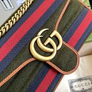 GUCCI | Marmont Small Dark green wool fabric Bag - 443497 - 4